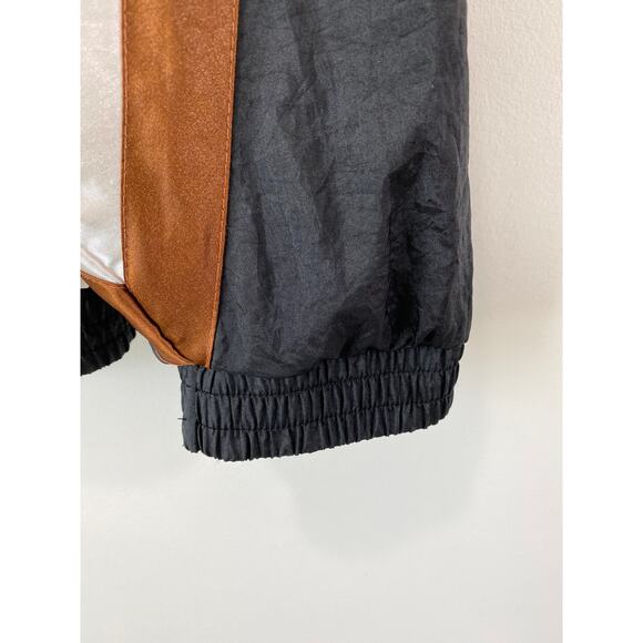VTG Chaver Windbreaker Bomber Track Jacket Unisex Sz L 80s 90s Satin Colorblock - Picture 4 of 9